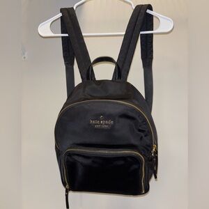 Kate Spade Black Backpack with Gold Zippers